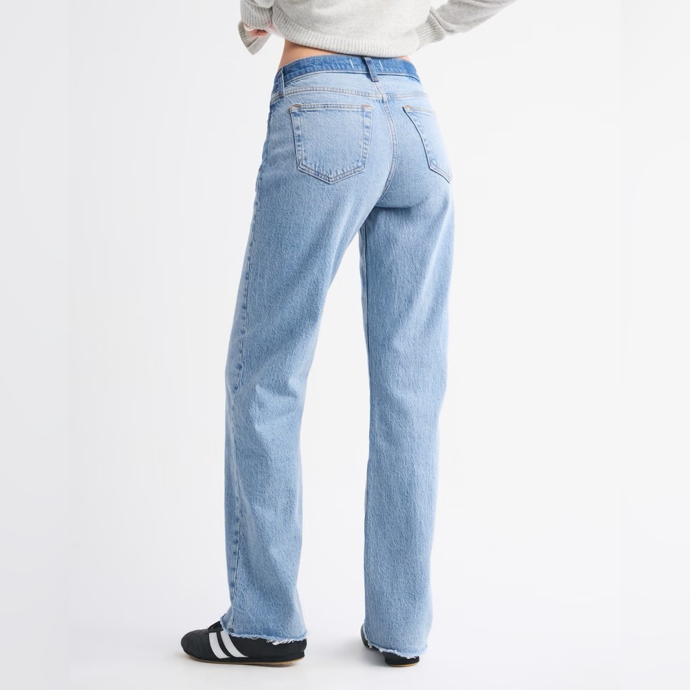 Abercrombie Vintage Low Rise Baggy Jeans 27 Comfort Stretch Light Wash Denim NWT - Picture 6 of 7